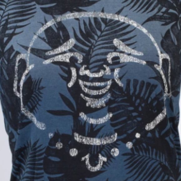 TRUE RELIGION Mens Short Sleeve BUDDHA CURVED HEM Crewneck T-Shirt - Picture 2 of 4